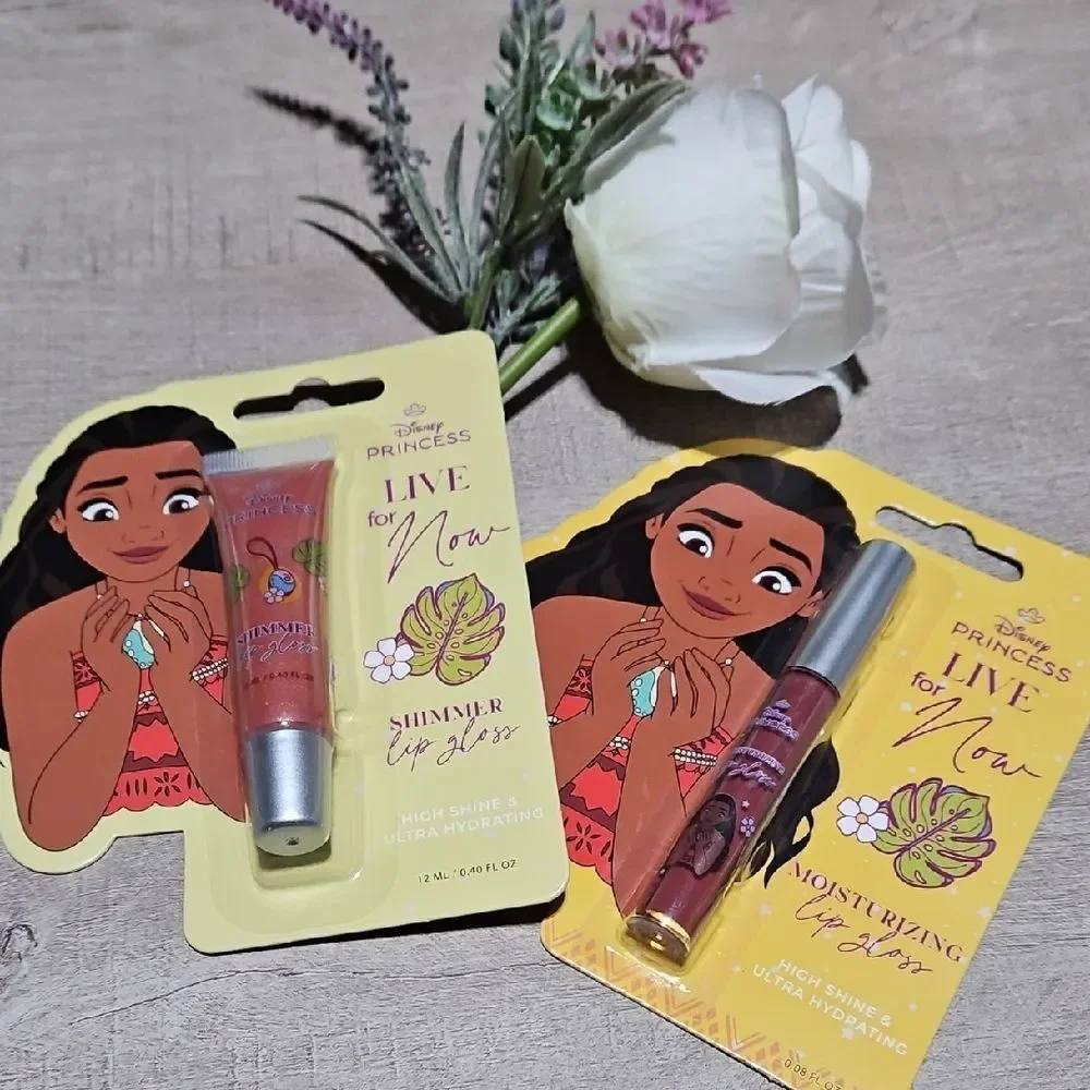 Disney 🎁 Princess Shimmer and Moisturizing Lip Gloss Set - Pink